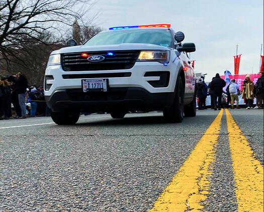 An image of a Metro Police vehicle at the 2022 March for Life